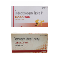 하이드록시클로로퀸 HCQS-200mg 300정 + 아지트로마이신 ATERIX-250mg 120정